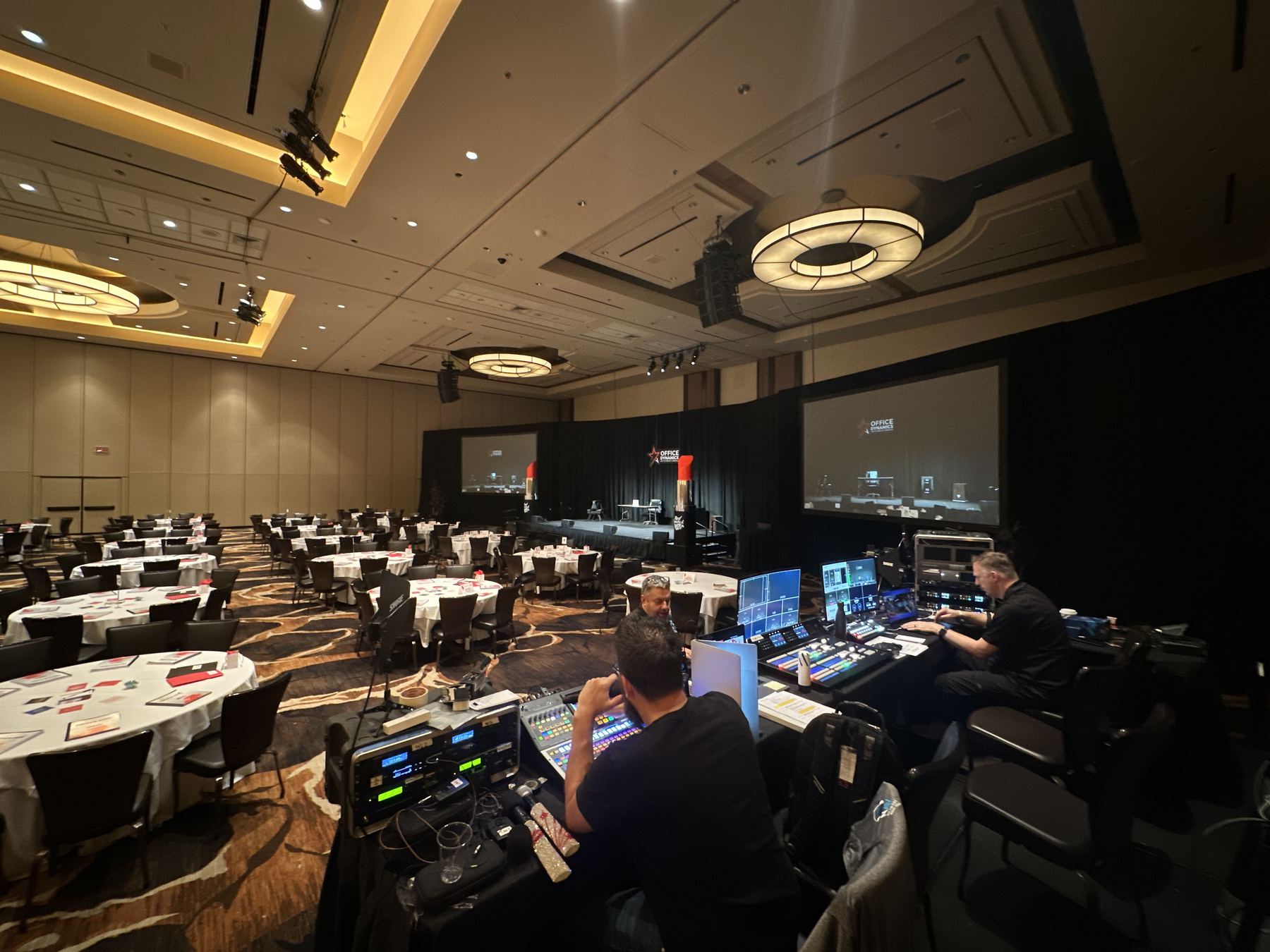 On-site control desk at an Office Dynamics conference